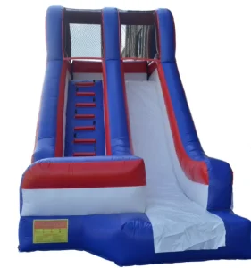 China Commercial PVC Inflatable Water Dry Slide Outdoor Playground Inflatable Castle Double Lanes Jump House and Water Slides