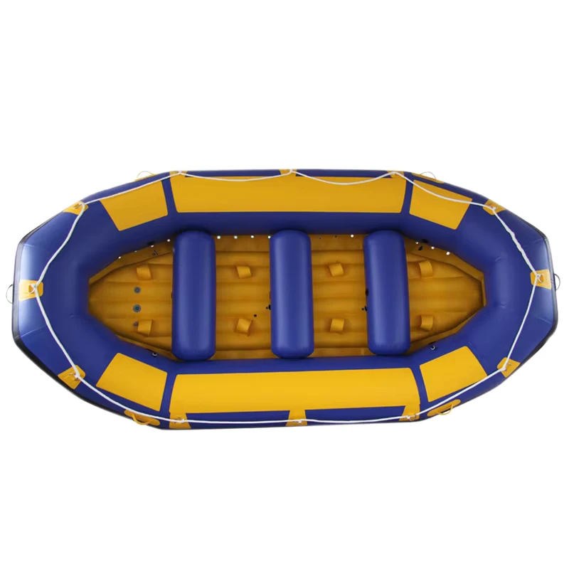 China Fabrik 1,2 mm PVC 15 ft Aufblasbare Weiße Wasserfluss-Raftschwimmboote Weiße Wasser-Rafting-Boot zum Verkauf