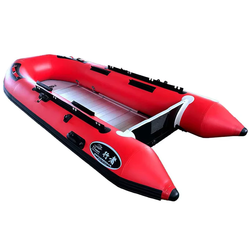 China Factory 1.2mm PVC 2 3 4 5 6 Person Aluminum Floor Speed Rowing Folding Rigid Inflatable Dinghy Boats