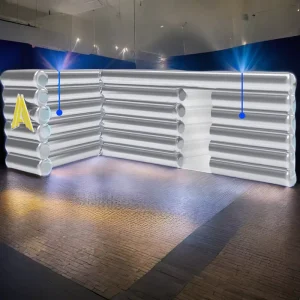 Parete gonfiabile ermetica argentata della fabbrica cinese per fiere, tenda PVC per eventi e decorazioni per feste con gancio