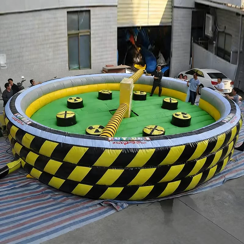 China Fabrik, toxisches Meltdown aufblasbares Springen, Wipeout, drehendes Spiel, PVC Sportmaschine mit Gebläse