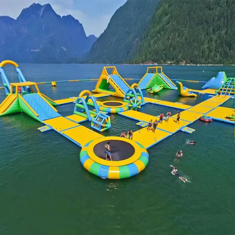 China Inflatableo Ocean Course Floating Water Games Play Park Slide Equipment Aqua Inflatable Water Park for Adult and Kids