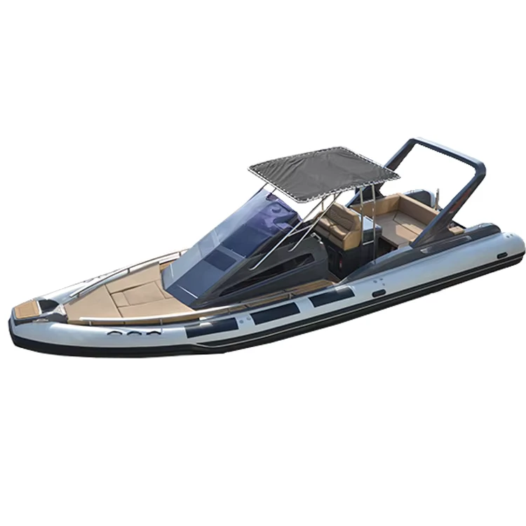 ราคาโรงงานจีน เรือ RIB 32 ฟุต 960 ตัวถังไฟเบอร์กลาสกึ่งแข็งพับได้ ทำจากวัสดุ Hypalon เป่าลมหรูหรา