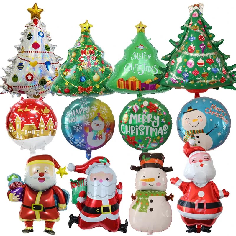 Weihnachts Aluminium Folienballon Santa Schneemann Geschenkbox Mini Weihnachtsbaum Schneeflocken Dekoration 40 cm