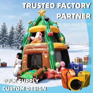 Castillo inflable comercial de Navidad para niños, castillo saltarín inflable