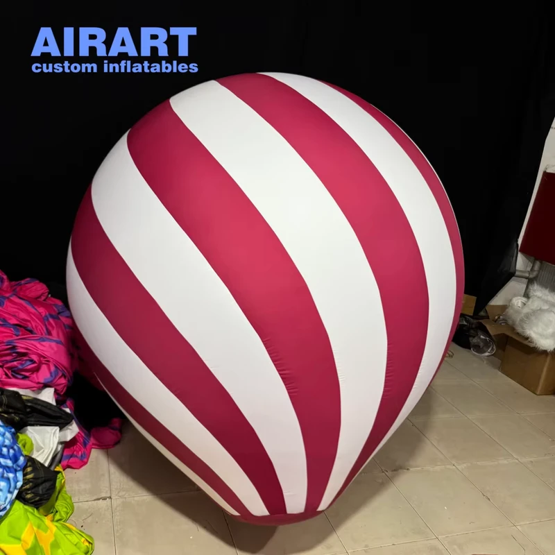 Christmas Customized 2m Tall Inflatable Float Hot Air Balloon Oxford Cloth Easy Set Up for Party Hanging Decoration