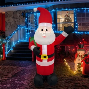 Christmas Inflatable Gift Bag Backpack Santa Claus LED Light Decoration Polyester Material Yard Decor