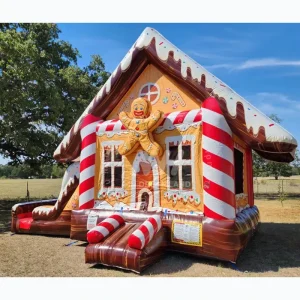 Castillo inflable de jengibre de Navidad, combo de tobogán, casa de rebote de caramelo, castillo saltarín para niños de PVC