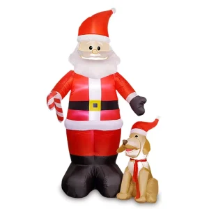 Christmas LED Light Up Eco Friendly Inflatable Santa Claus Model Colorful Outdoor Garden Party Ornament Decorations Box Packed