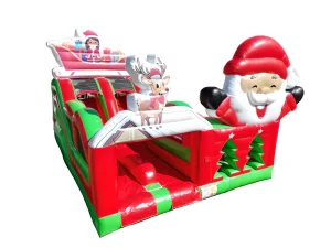 Christmas Style Inflatable Obstacle Course Playground Amusement Park Festive Indoor Outdoor Fun Castle