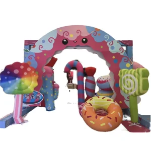 Christmas Themed Custom Inflatable Rainbow Candy Arch for Display During the Festival