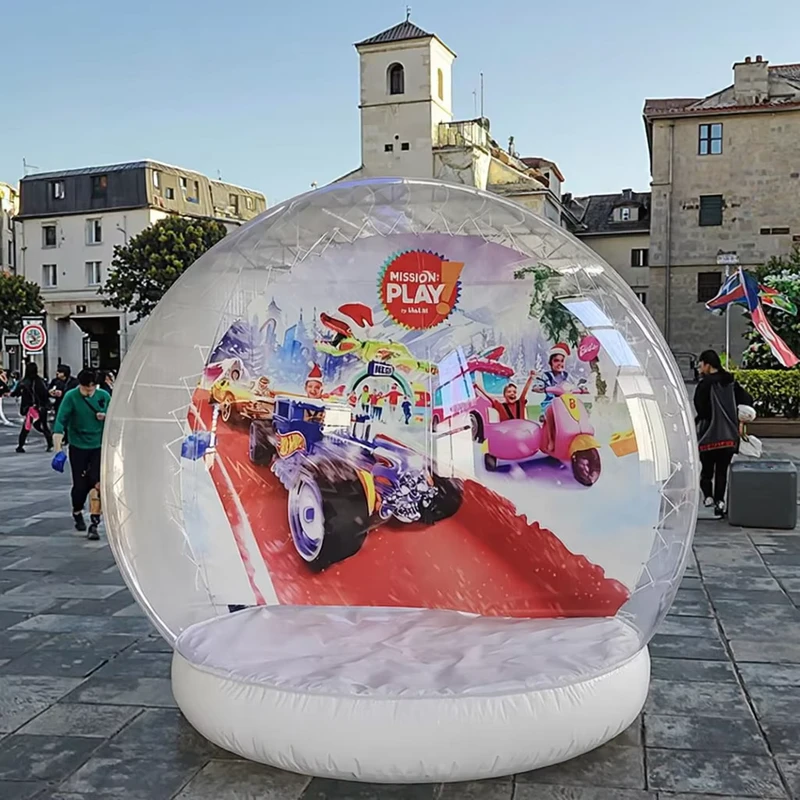 Tenda gonfiabile trasparente di Natale in PVC a bolla a strato singolo, pieghevole, impermeabile per esposizione all'aperto