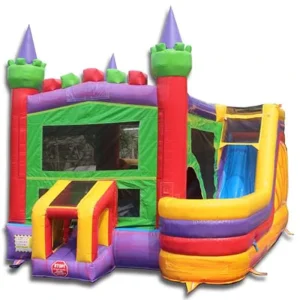 Classic 7in1 Inflatable PVC Bouncer Banner Combo Children Jump Bouncy Castle Jumper Commercial Bounce House Water Slide