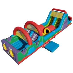 Classic Sport Themed Inflatable Obstacle Course Dual Lanes Kids Fairground Adventure Play Equipment Commercial Grade Dry PVC