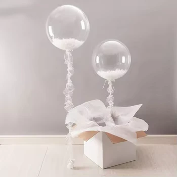 Bóng bay BOBO trong suốt 24 inch, bơm hơi, bóng bay trong suốt cho trang trí tiệc sinh nhật