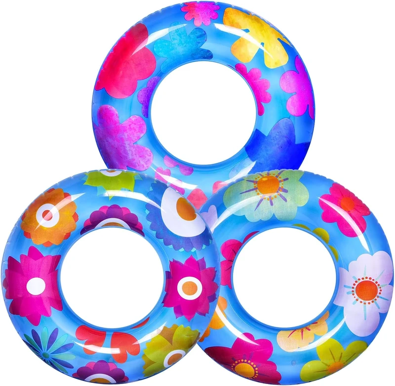 Anello Gonfiabile per Nuotare in PVC Colorato e Trasparente per Bambini e Adulti, Tubo da Piscina