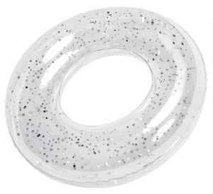 Clear Glitter Swim Ring Inflatable Pool Float Transparent Swimming Tube for Beach Pool Party