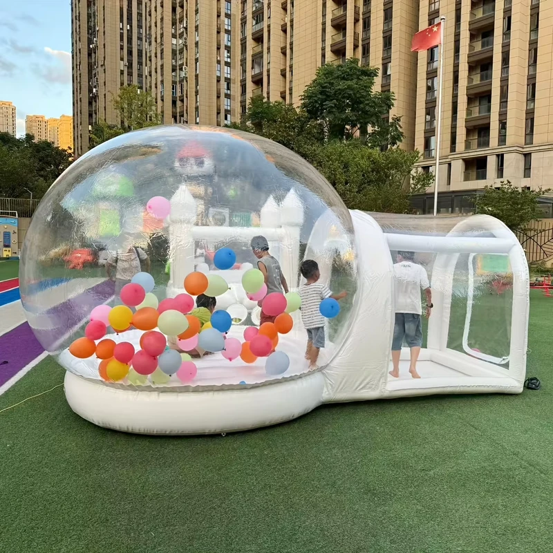 Casa Bolha Inflável Gigante em PVC Transparente para Festas de Crianças, Tenda Igloo Dome com Impressão Digital e Ventoinha para Uso ao Ar Livre