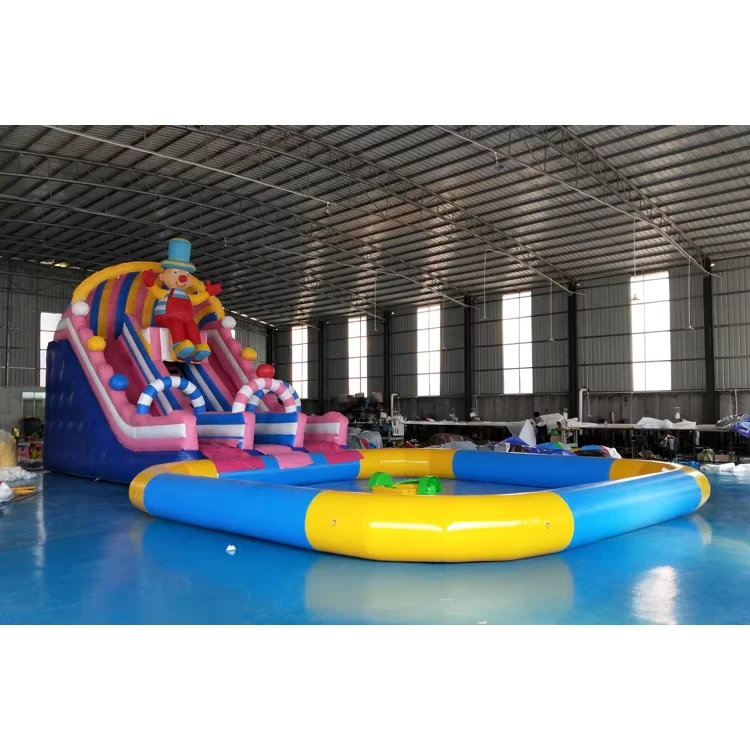 Cầu Trượt Nước Bơm Hơi Cho Trẻ Em Kết Hợp Với Hồ Bơi