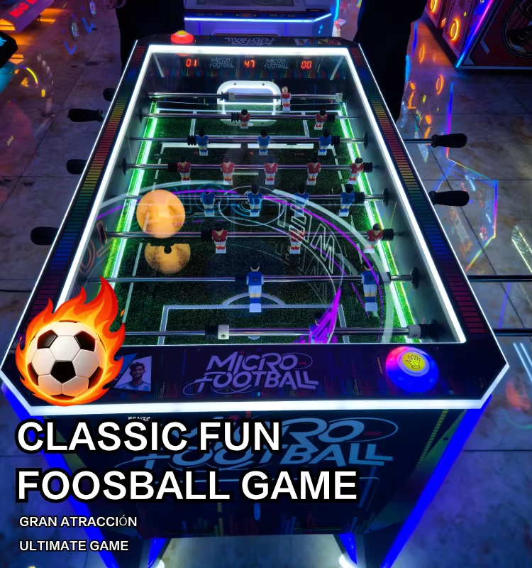 Muntgestuurd Houten Tafelspel Voetbal Gaming Machine Multiplayer Interactie Mini Voetbal Tafelspel Metaal LED Verlicht