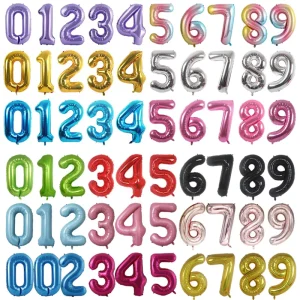 Colorful 40 Inch 0-9 Number Inflatable Foil Helium Balloons