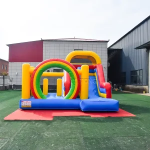 Colorful Bouncy Inflatable Castle With Slide Factory Blue Bounce Jumping House Bouncer Combo