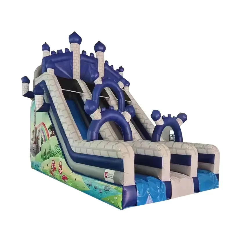 Colorful Double Inflatable Water Slide for Children’s Outdoor Playground Equipment 0.55mm PVC 600-800kg Capacity 6-8
