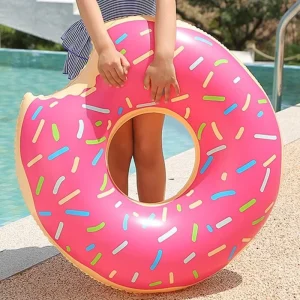 Colorful Eco Friendly PVC Soft Inflatable Donut Swimming Ring Thickened Pool Float for Kids Adults Summer Pool Beach Lake