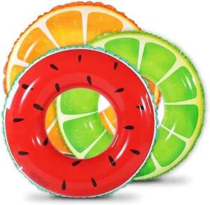 Colorful Fruit Series PVC Inflatable Swimming Ring for Kids and Adults Water Sports