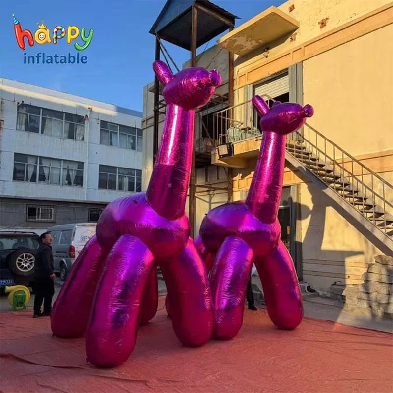 Escultura Inflável Gigante Colorida de Girafa, Decoração de Arte, Prop Inflável para Exposição em Praça ou Parque