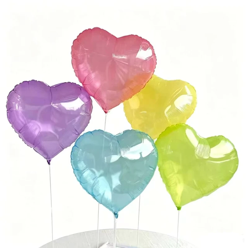 Bunte herzförmige Folienballons 18 für Babygeburtstag, Valentinstag, Halloween, Party-Dekoration