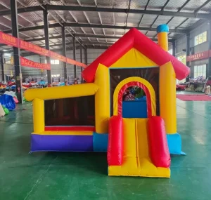 Colorful Inflatable Bounce House Inflatable Castle Small for Indoor and Outdoor Backyard