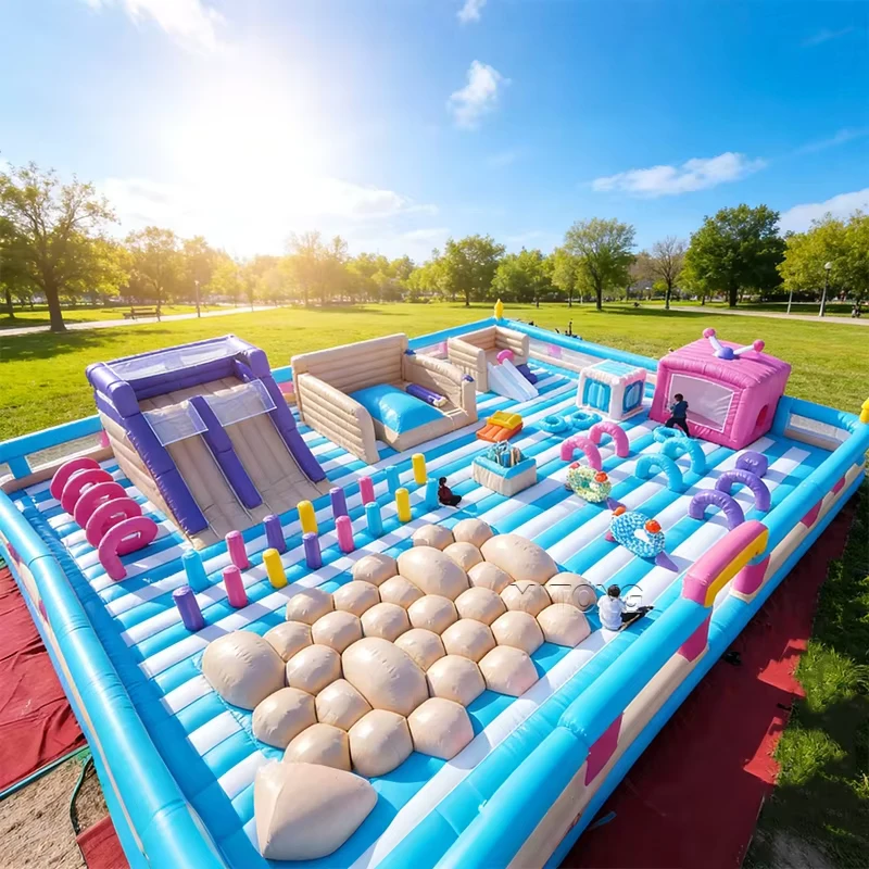 カラフルなインフレータブル屋外公園用障害物コース（子供用アミューズメントパークインフレータブルゲーム）