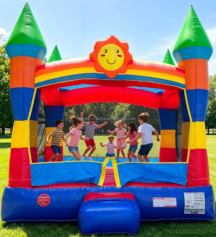 Château gonflable coloré pour enfants, équipement de jeu gonflable extérieur adapté à la location pour fêtes
