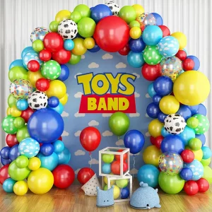Colorful Kit Kid Baby Shower Boy Cute Gender Toy Story Theme Birthday Decoration Set Latex Inflatable Party Balloon Arch Garland