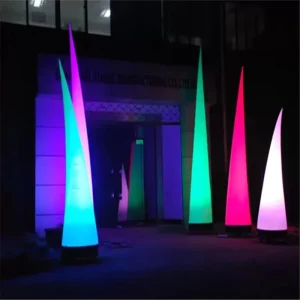 Colorful LED Light Entrance Decoration Tube Column Advertising Event Decor Lighting Balloon Inflatable Light Cones for Party