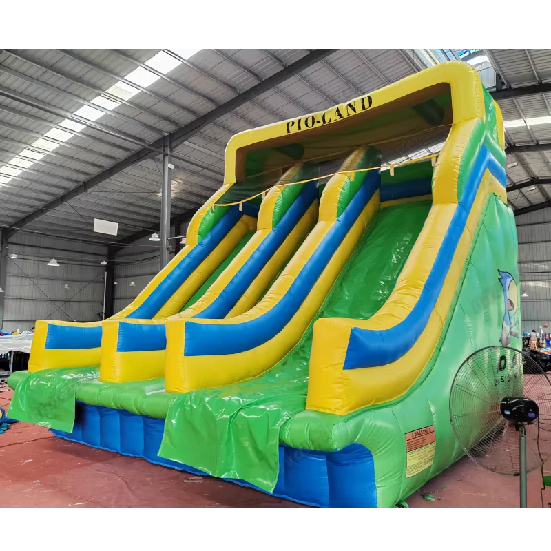 Kastil Inflatable Berwarna-warni dengan Seluncuran Air Kering, Peralatan Bermain Anak yang Menyenangkan