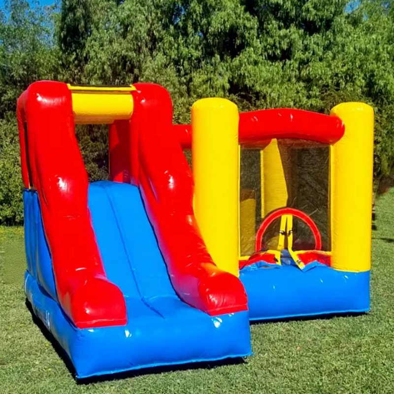 Castello gonfiabile PVC colorato con scivolo combo, castello gonfiabile per bambini, giochi gonfiabili per attività di noleggio