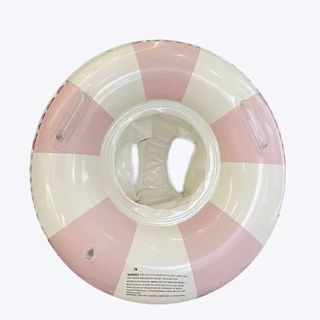 Anillo de natación inflable de PVC rosa colorido para niños, juguete de playa inflable