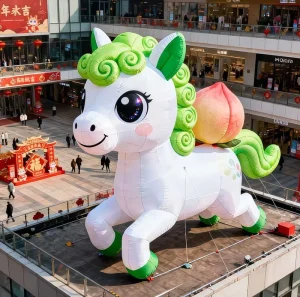 Colorful Playful Giant PVC Waterproof Unicorn Cartoon Inflatable Model for Kids Parties Promotion