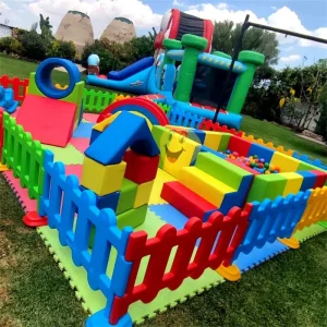 Colorful Soft Play Area Equipment Baby Play Game House Soft Material Ball Pit Inflatable Bouncy Castle For Party