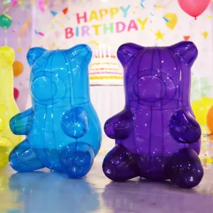 Colorful Translucent PVC Bear Model Inflatable Bear Cartoon for Advertising Display