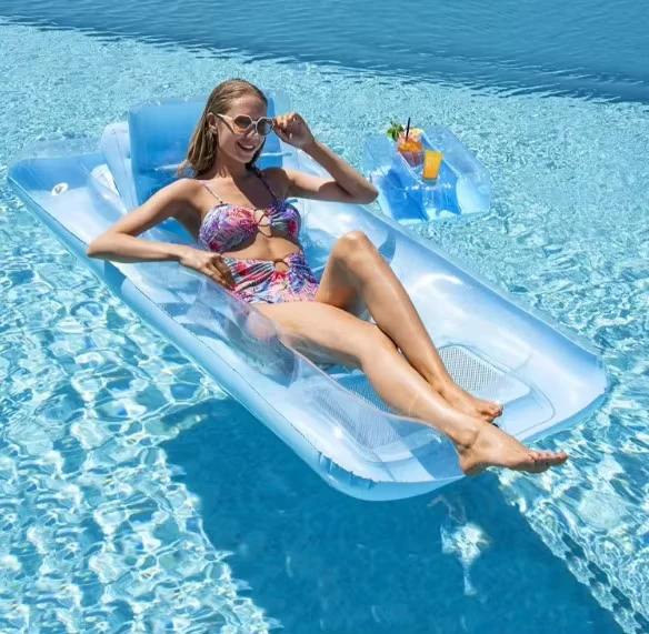 Bequemer schwimmender Liegesessel für Wasseraktivitäten, aufblasbare Poolliege, aufblasbarer Lounger