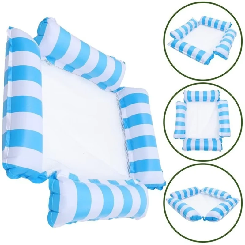 Comfortable Inflatable Water Bed 4-Side Pool Float for Adults Portable Beach Lake Floating Lounger