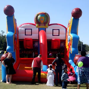 Commercial 0.55mm PVC Eco-Friendly Inflatable Dry Slide Castle Outdoor 4mx4mx2.5m 6 Children Capacity