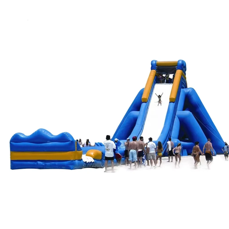 Scivolo d'acqua gonfiabile commerciale in PVC da 0,9 mm, parco, garanzia di 4 anni, capacità massima >500kg, logo personalizzato stampato in seta