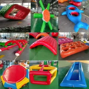 ของเล่นน้ำลอยตัวพีวีซีแบบพอง 0.9 มม. สไลด์แบบหลายฟังก์ชัน ขนาดที่กำหนดเอง สวนสนุก 2 ปี