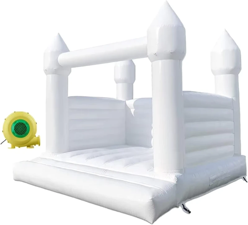 Nhà nhún bơm hơi trắng 10x10ft, trò chơi bơm hơi, lâu đài nhún trắng