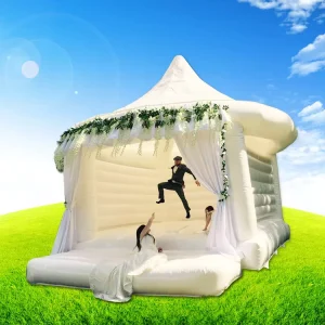 Castillo hinchable de boda blanca de 16 pies