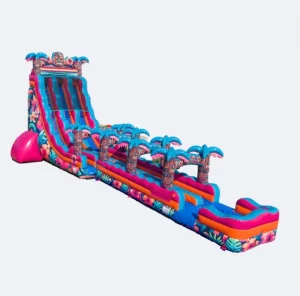 Commercial 2 Lane Tiki Tropical Inflatable Water Slide with Slip N Slide Giant Long Blow up Water Slide for Adults Kids